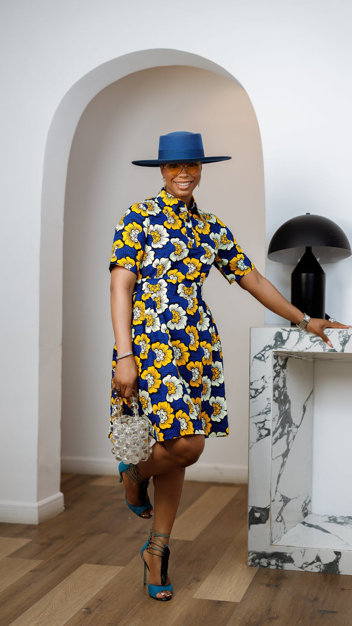 JADE AFRICAN PRINT SHIRT DRESS [MULTICOLOR]