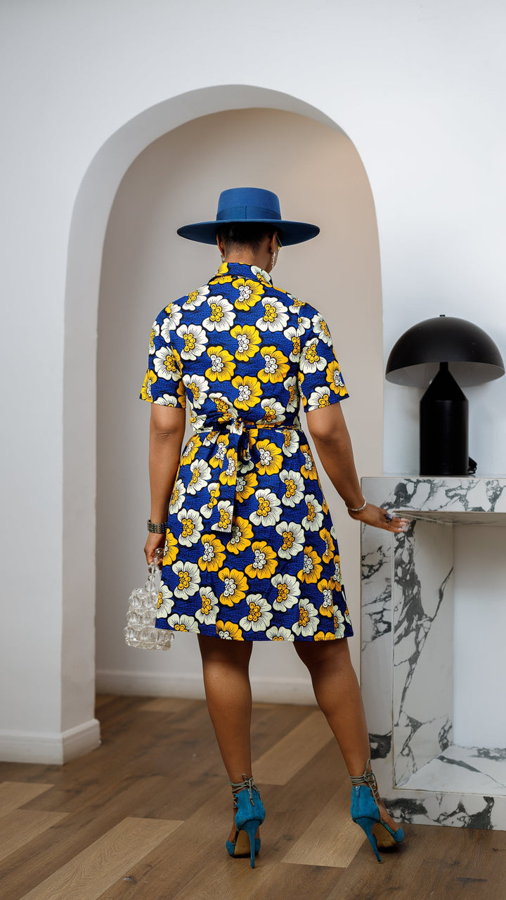 JADE AFRICAN PRINT SHIRT DRESS [MULTICOLOR]
