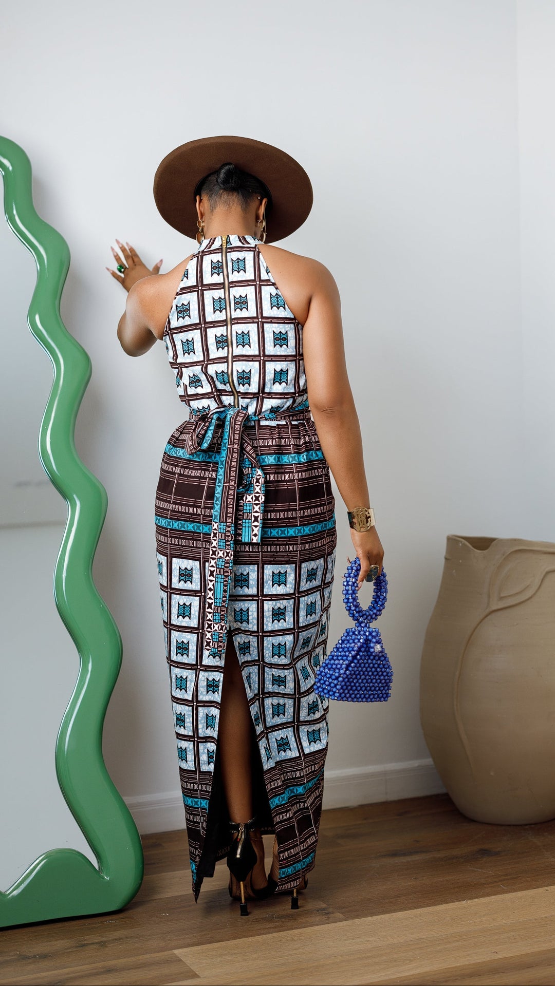 RONKE AFRICAN PRINT SLEEVELESS  MAXI DRESS