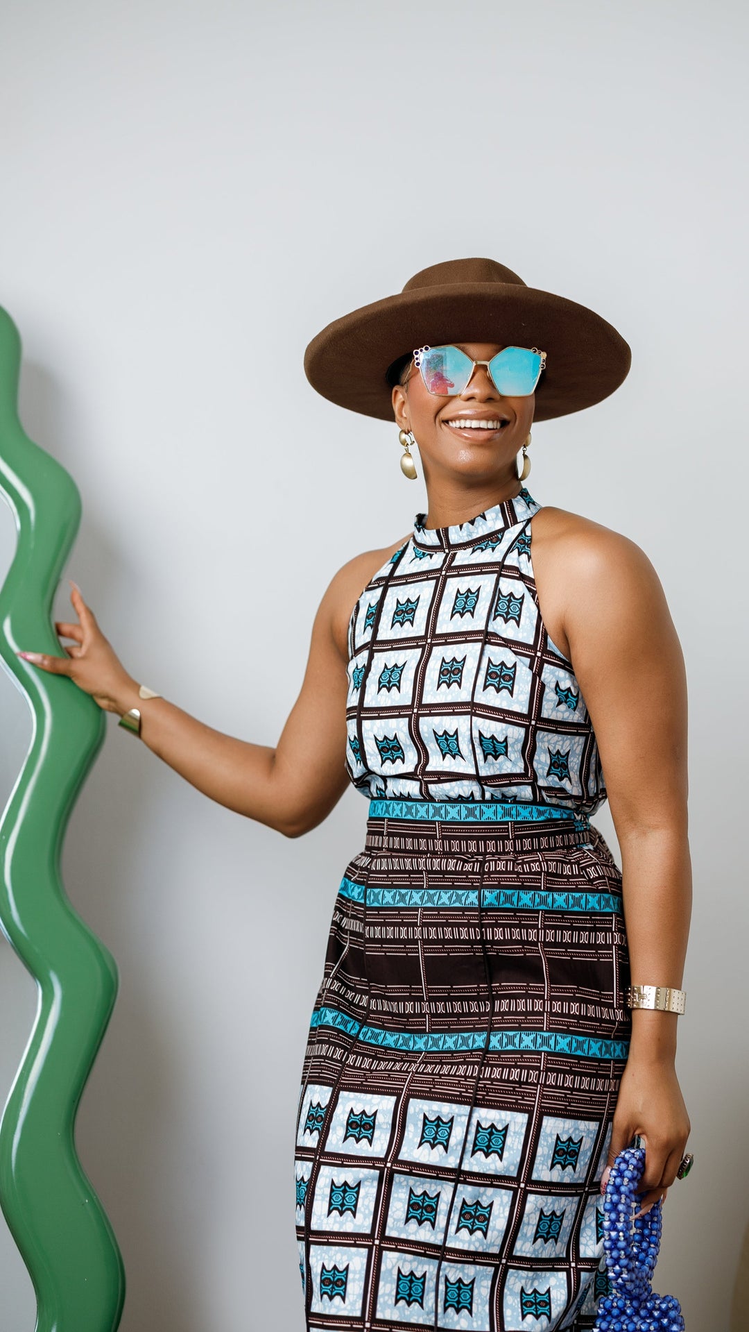 RONKE AFRICAN PRINT SLEEVELESS  MAXI DRESS