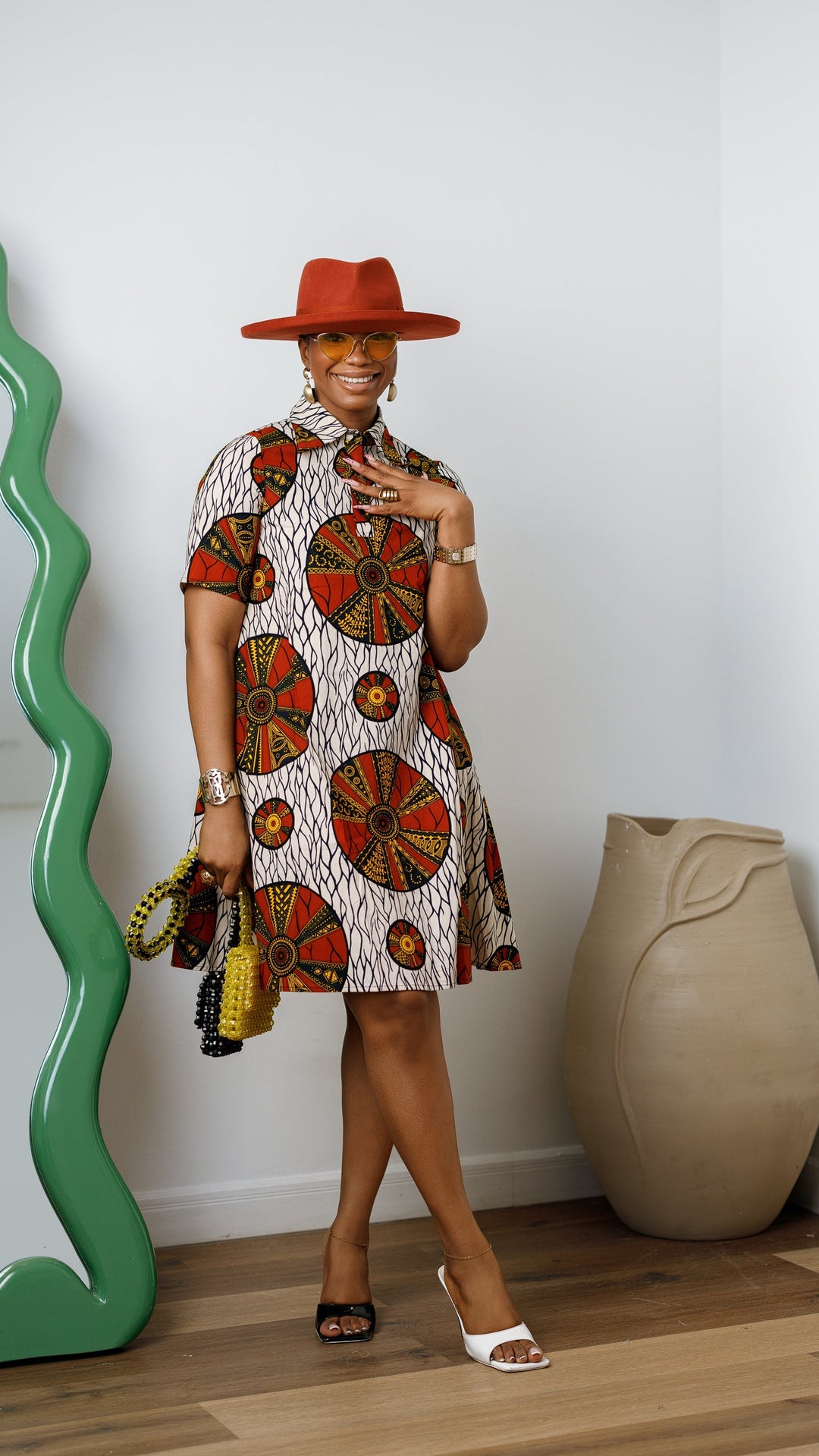 JADE AFRICAN PRINT SHIRT DRESS