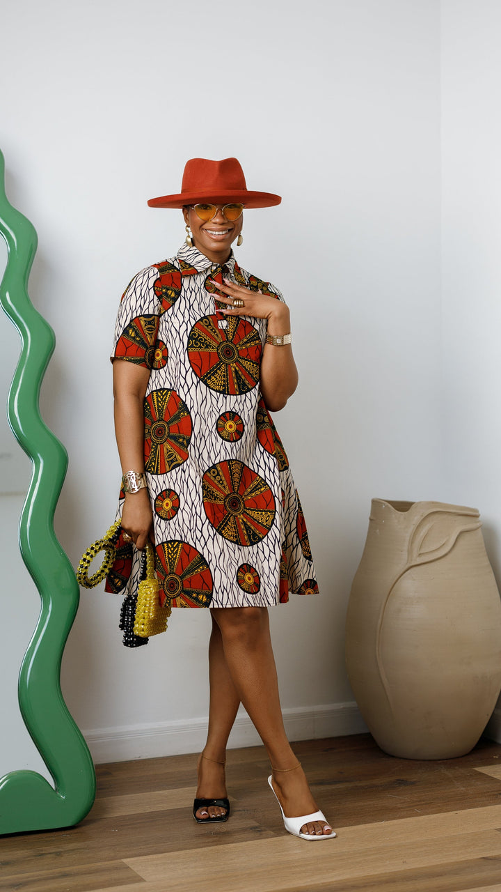 JADE AFRICAN PRINT SHIRT DRESS