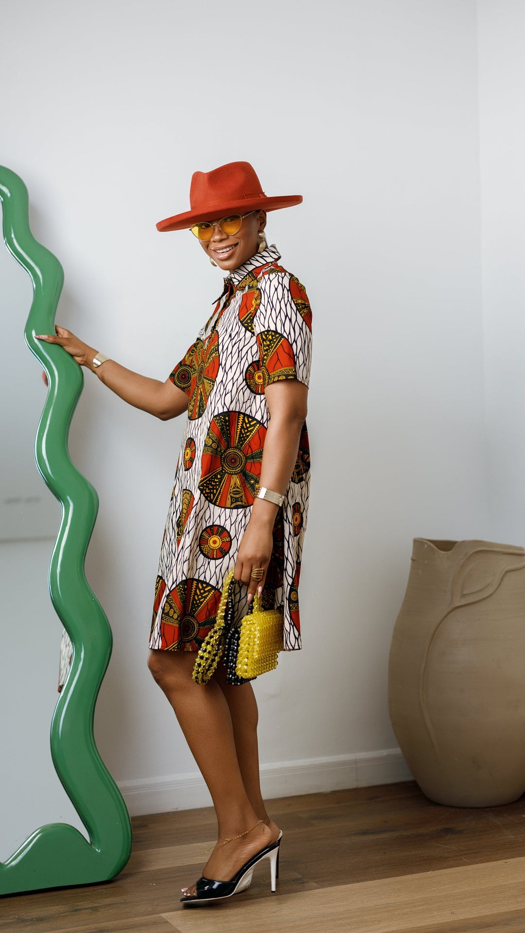 JADE AFRICAN PRINT SHIRT DRESS
