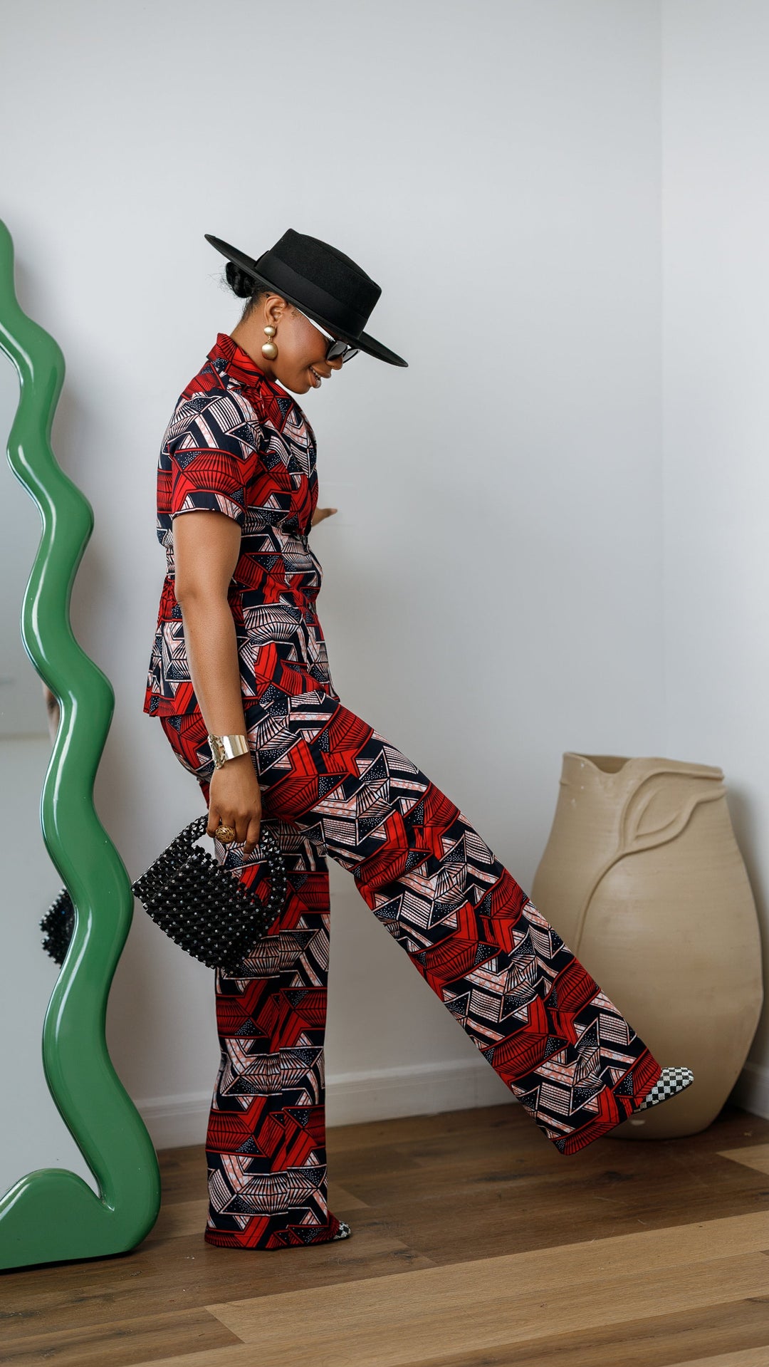 KIKI AFRICAN PRINT SHORT SLEEVE BLAZER PANT SET