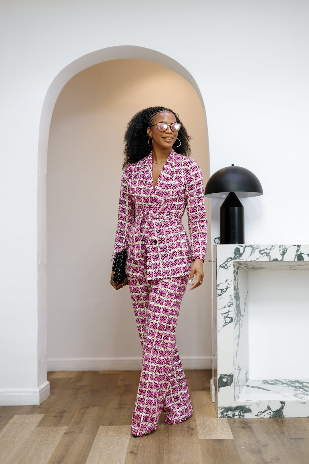 ZYLA AFRICAN PRINT TWO PIECE SUIT SET [PINK] - Especially Yours