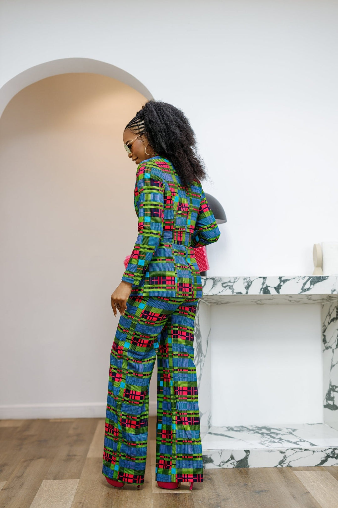 ZYLA AFRICAN PRINT TWO PIECE SUIT SET [CHECK PRINT] - Especially Yours
