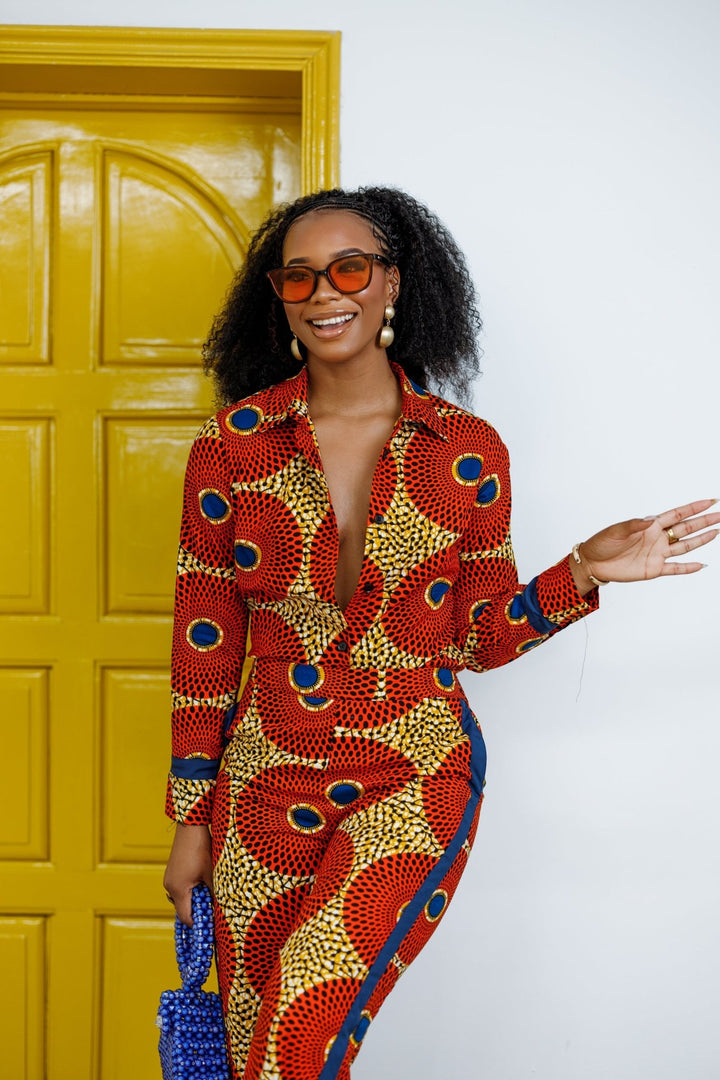 EVA AFRICAN PRINT STRAIGHT - LEG TWO PIECE SET - Especially Yours