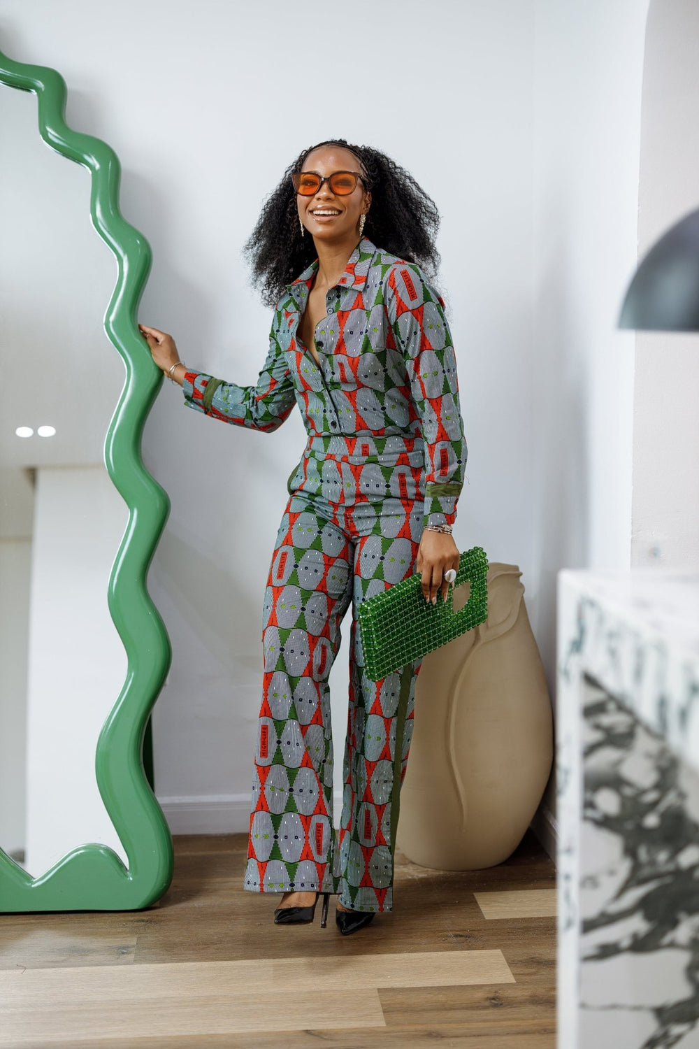 EVA AFRICAN PRINT STRAIGHT - LEG TWO PIECE SET [MULTICOLOR] - Especially Yours