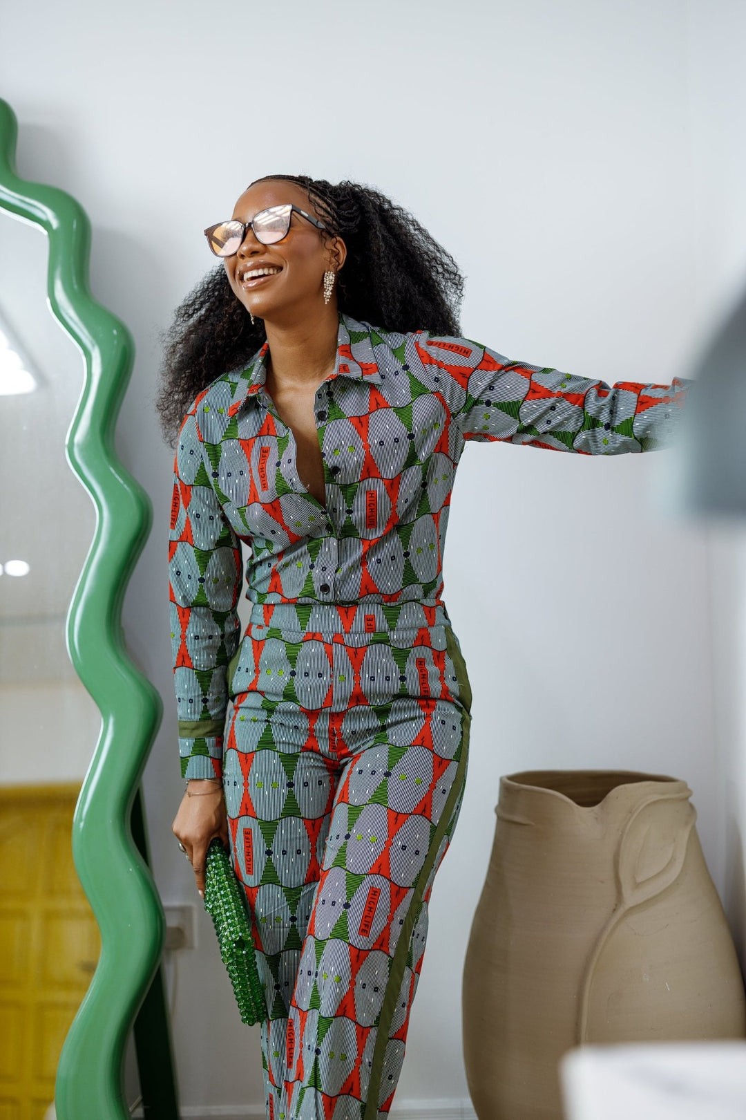 EVA AFRICAN PRINT STRAIGHT - LEG TWO PIECE SET [MULTICOLOR] - Especially Yours