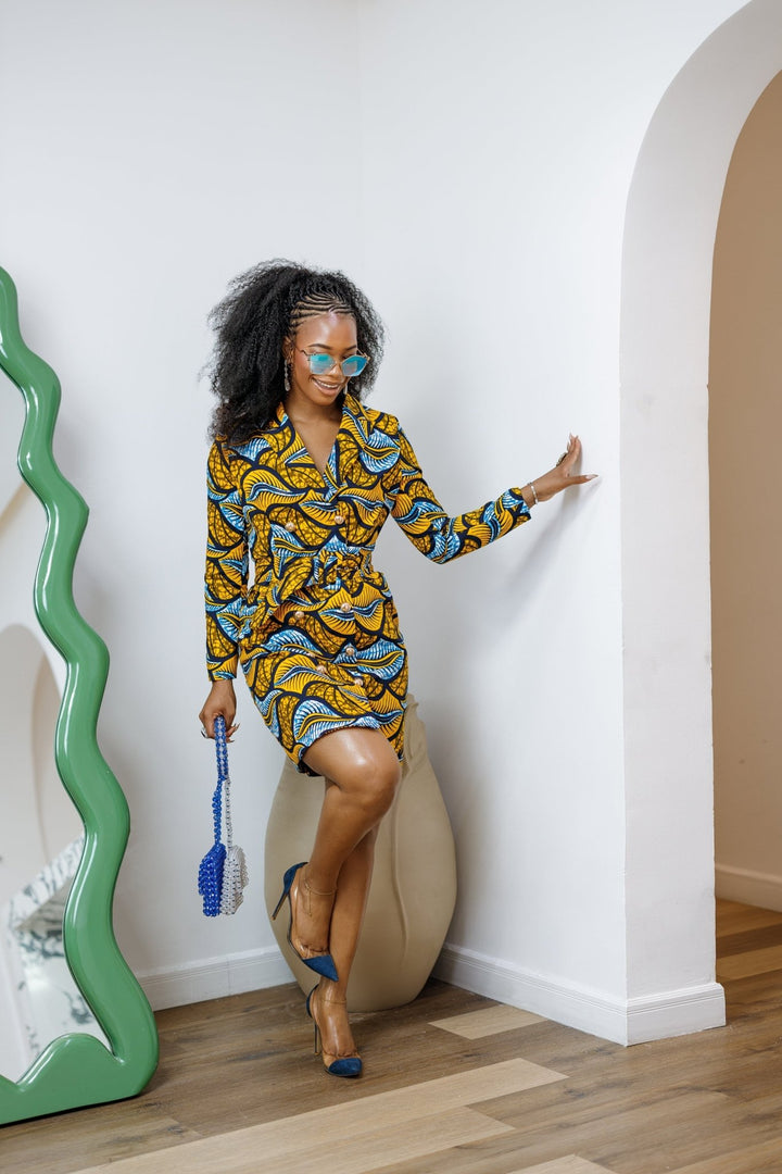 MOTUN AFRICAN PRINT BLAZER DRESS - Especially Yours