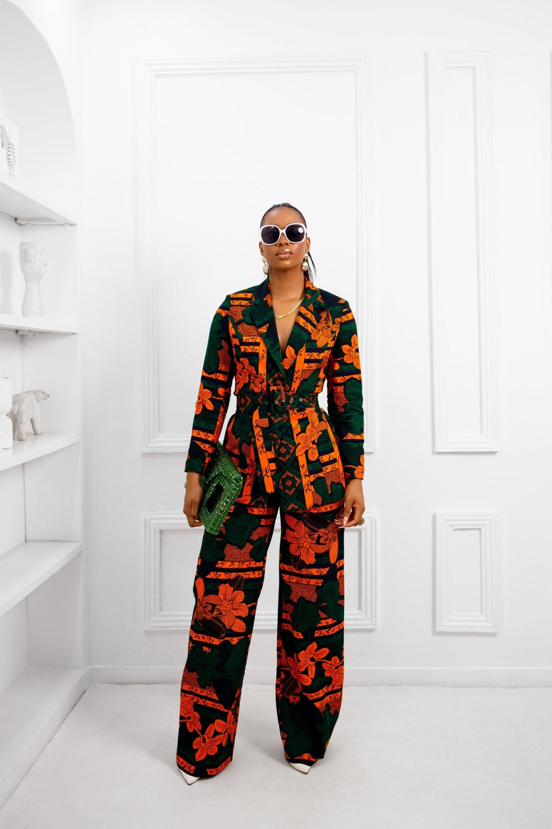 ZYLA AFRICAN PRINT SUIT SET [ORANGE] - Especially Yours