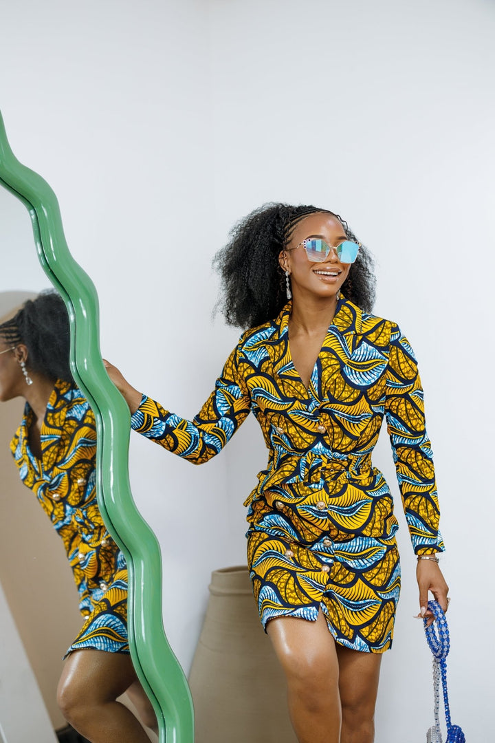 MOTUN AFRICAN PRINT BLAZER DRESS - Especially Yours