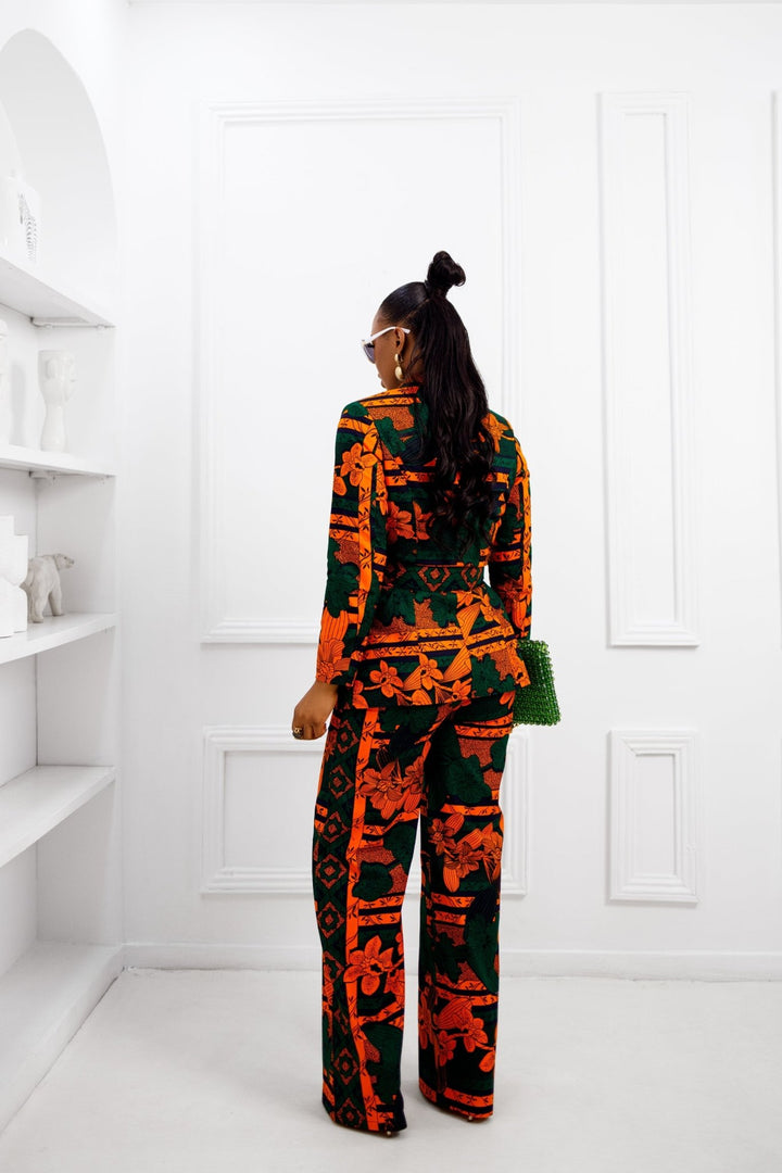 ZYLA AFRICAN PRINT SUIT SET [ORANGE] - Especially Yours