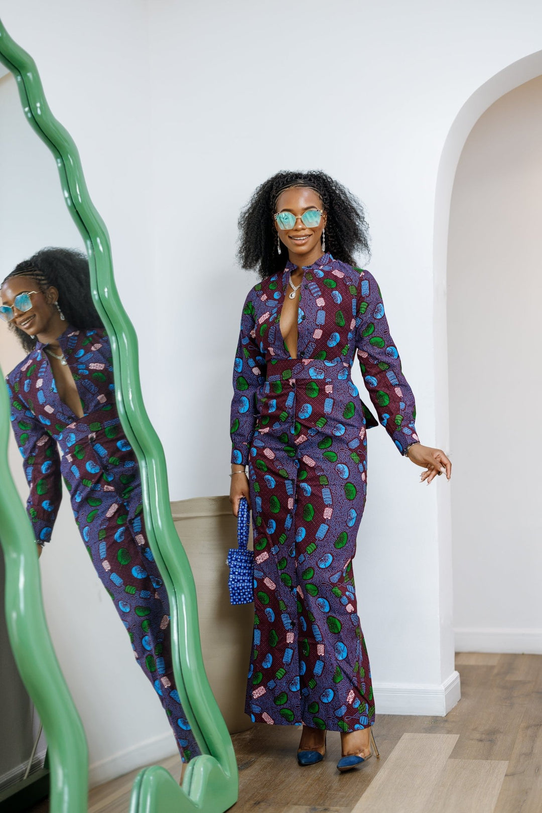 EMILY AFRICAN PRINT BUTTON MAXI DRESS [MULTICOLOR] - Especially Yours