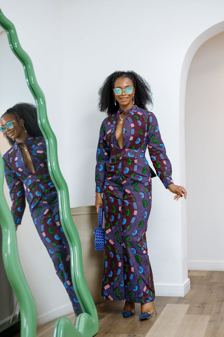 EMILY AFRICAN PRINT BUTTON MAXI DRESS [MULTICOLOR] - Especially Yours