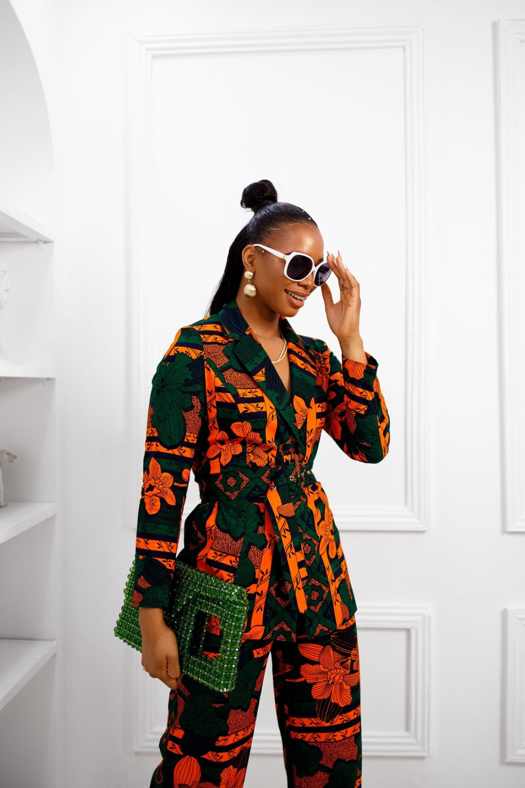 ZYLA AFRICAN PRINT SUIT SET [ORANGE] - Especially Yours