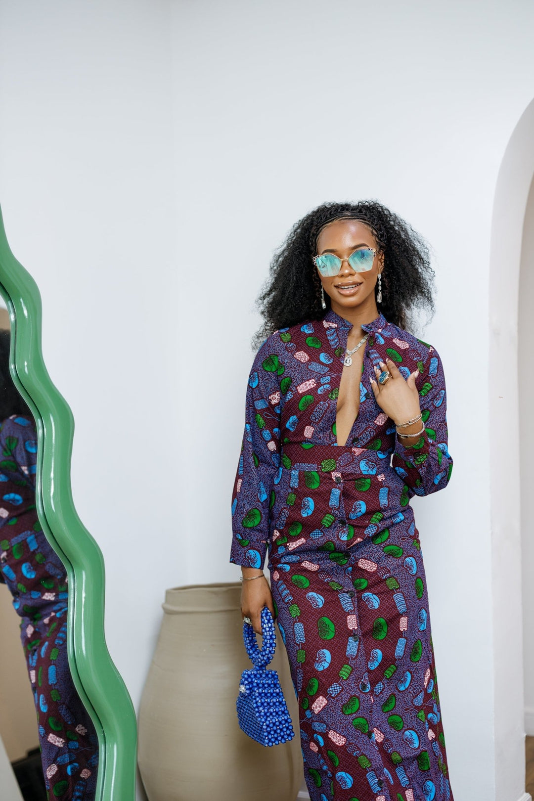 EMILY AFRICAN PRINT BUTTON MAXI DRESS [MULTICOLOR] - Especially Yours