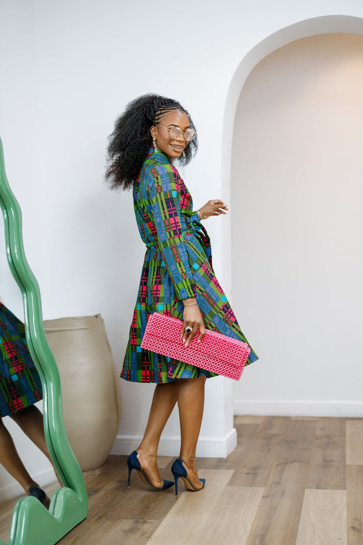 DERA AFRICAN PRINT WRAP MIDI DRESS - Especially Yours