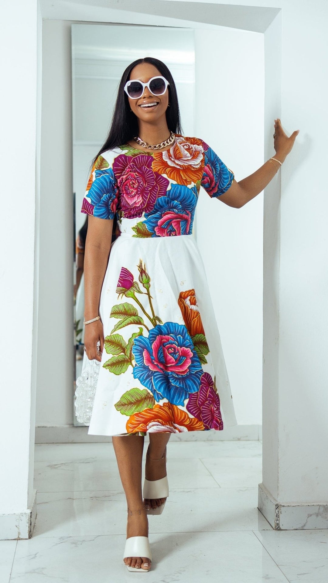 LOLADE AFRICAN PRINT FLORAL DRESS. - Especially Yours