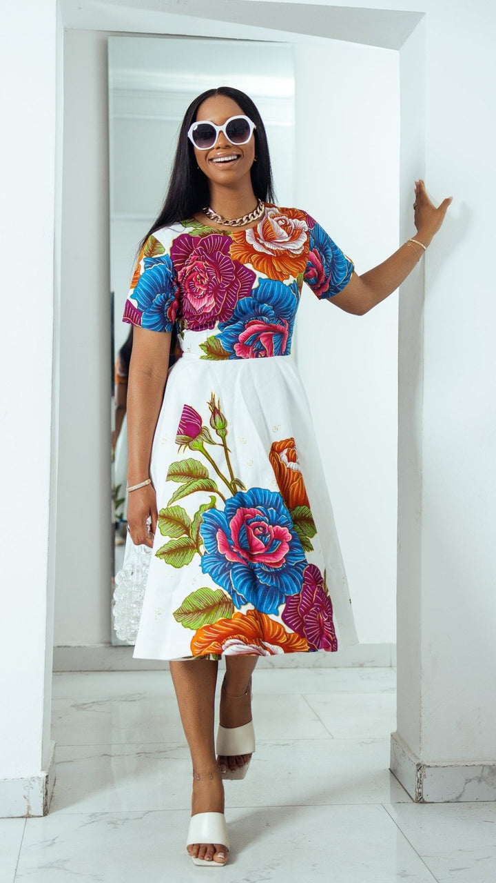 LOLADE AFRICAN PRINT FLORAL DRESS. - Especially Yours