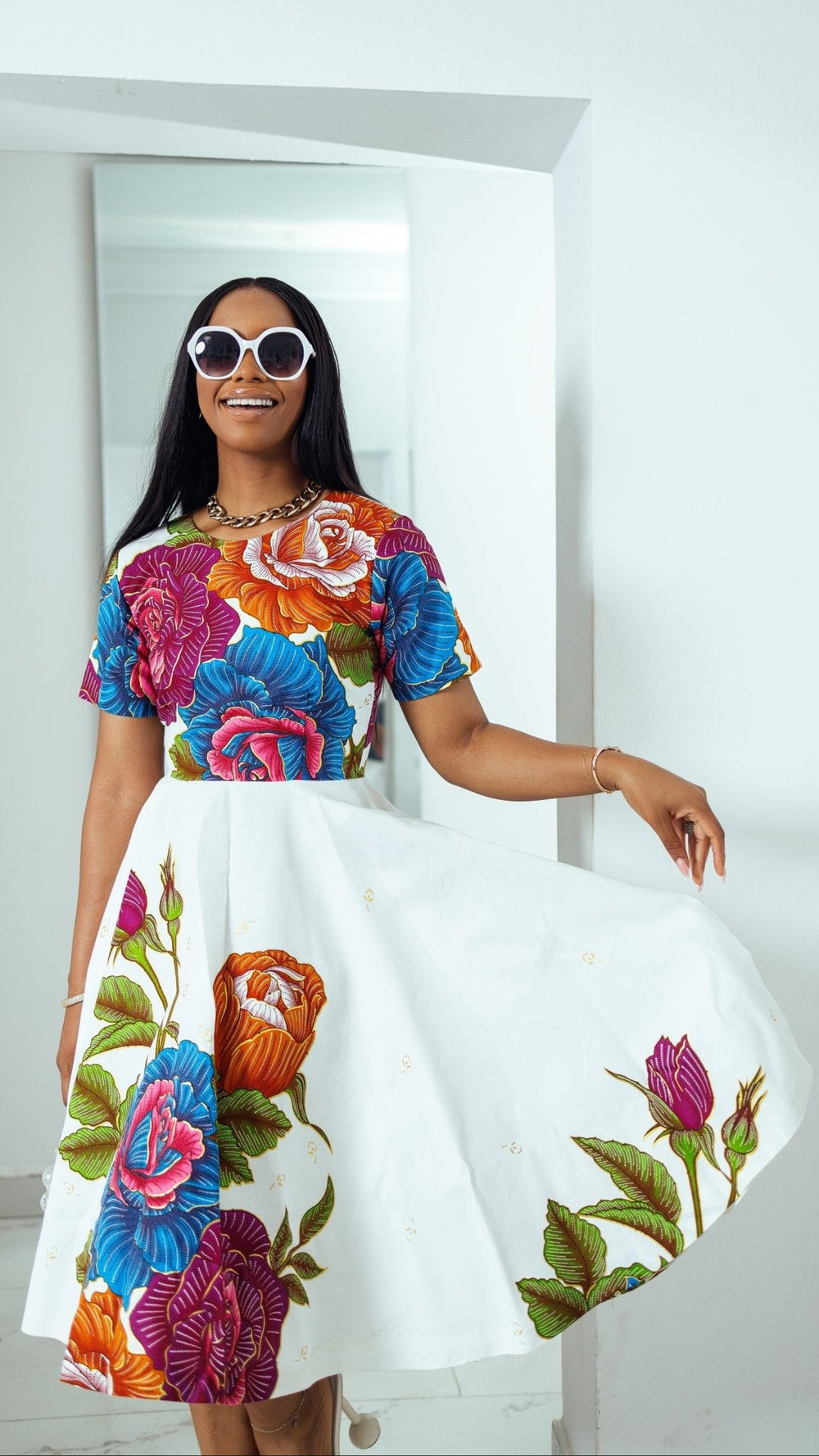 LOLADE AFRICAN PRINT FLORAL DRESS. - Especially Yours