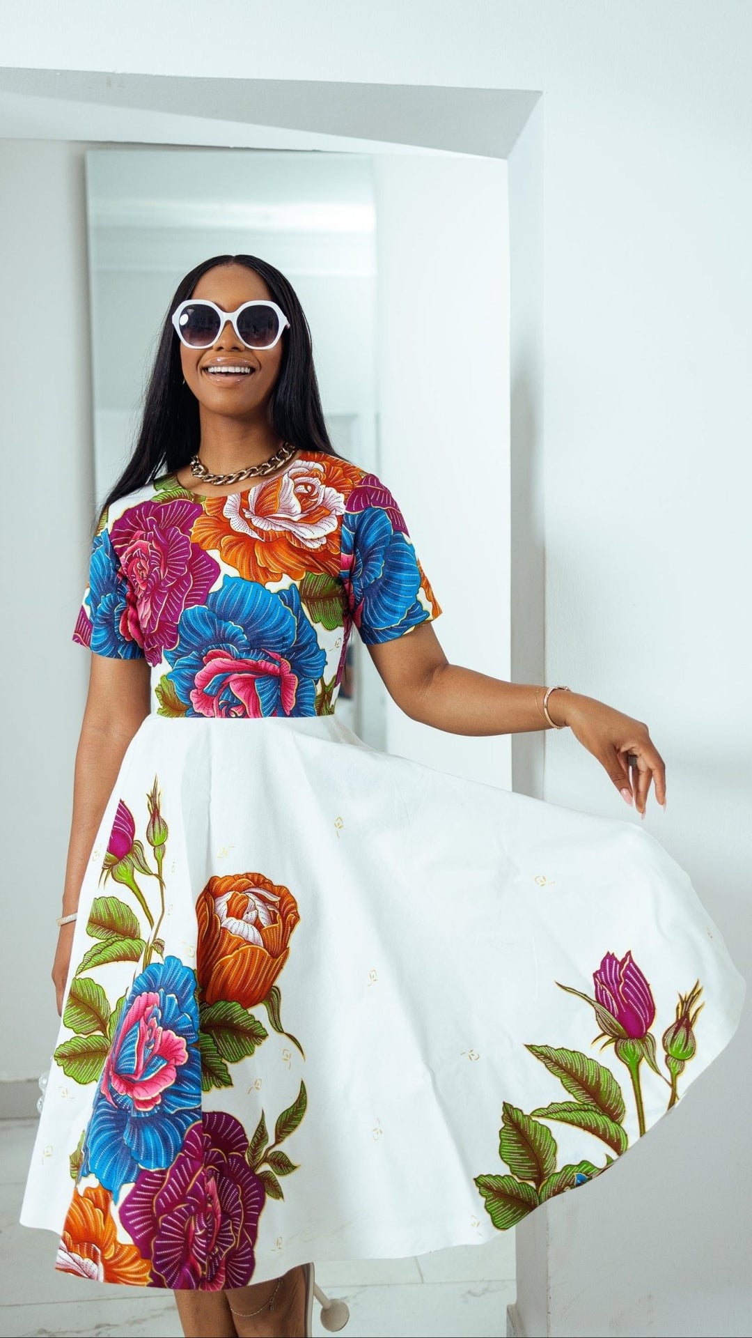 LOLADE AFRICAN PRINT FLORAL DRESS. - Especially Yours