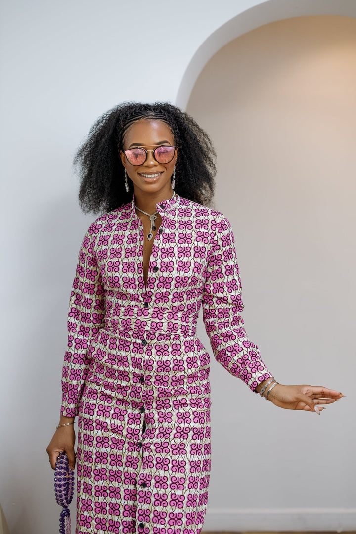 EMILY AFRICAN PRINT BUTTON MAXI DRESS - Especially Yours