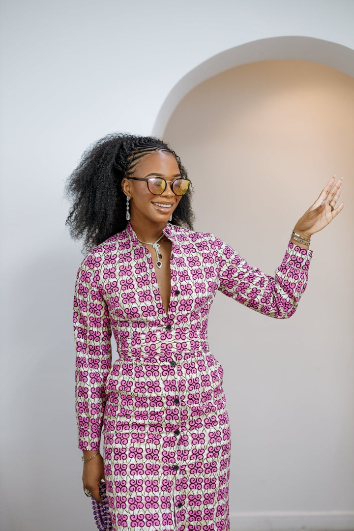 EMILY AFRICAN PRINT BUTTON MAXI DRESS - Especially Yours