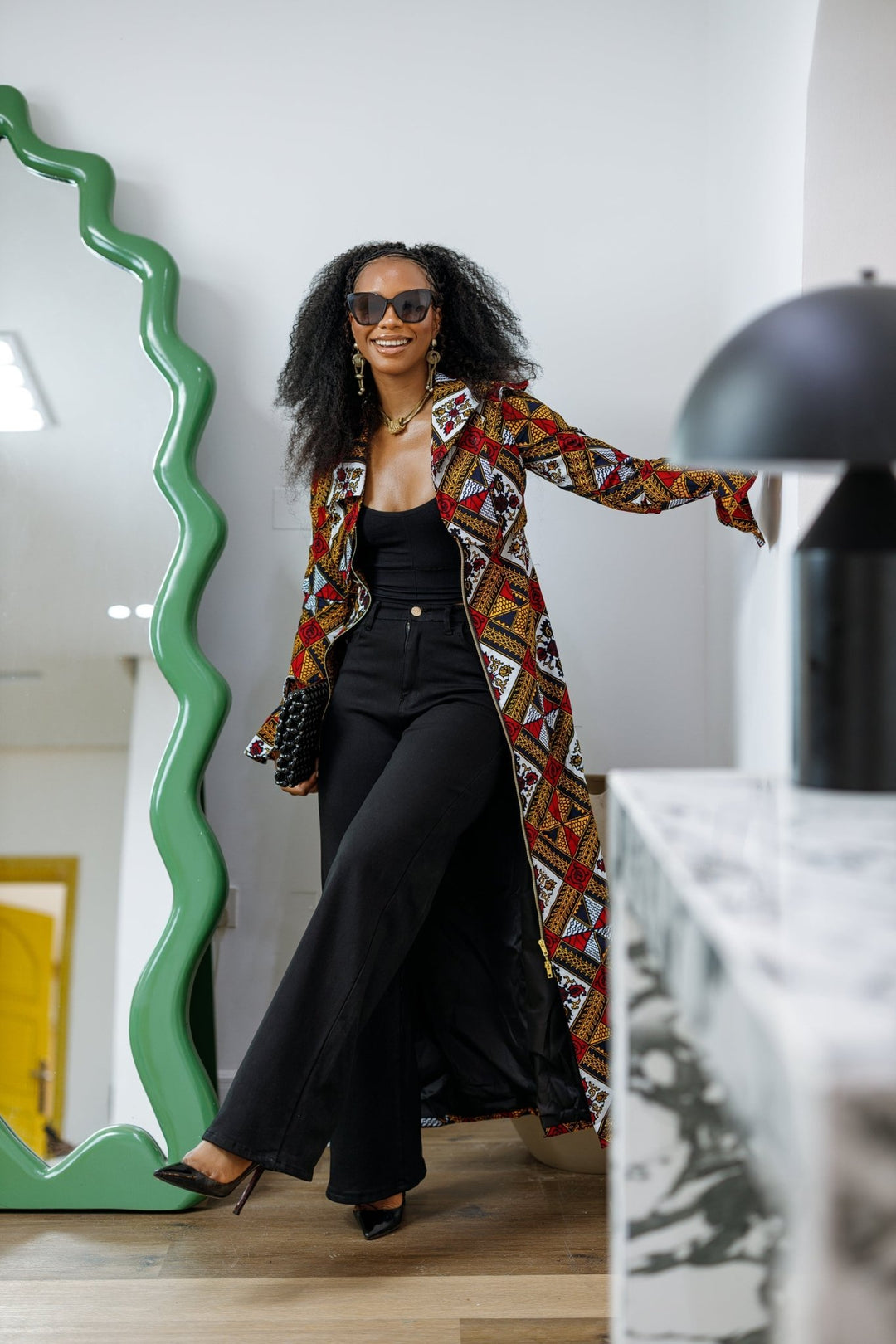 KAZI AFRICAN PRINT LONGLINE JACKET/DRESS [MULTICOLOR] - Especially Yours