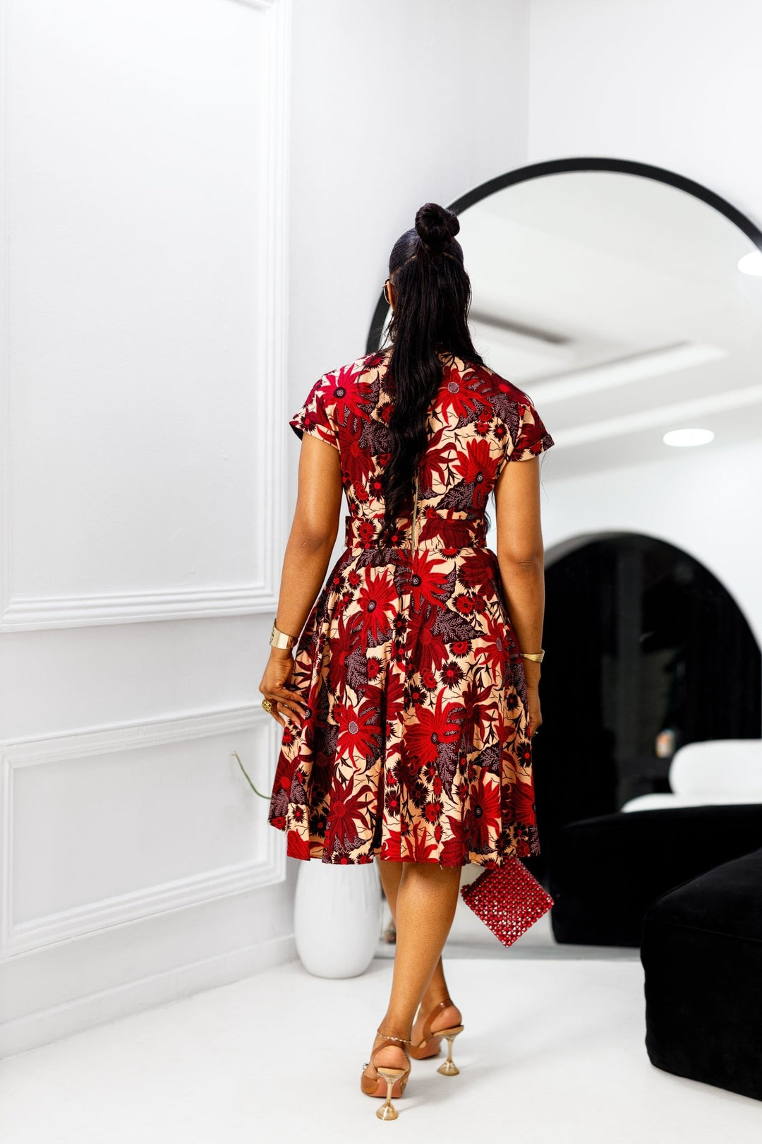 GINA AFRICAN PRINT DRESS [RED] - Especially Yours