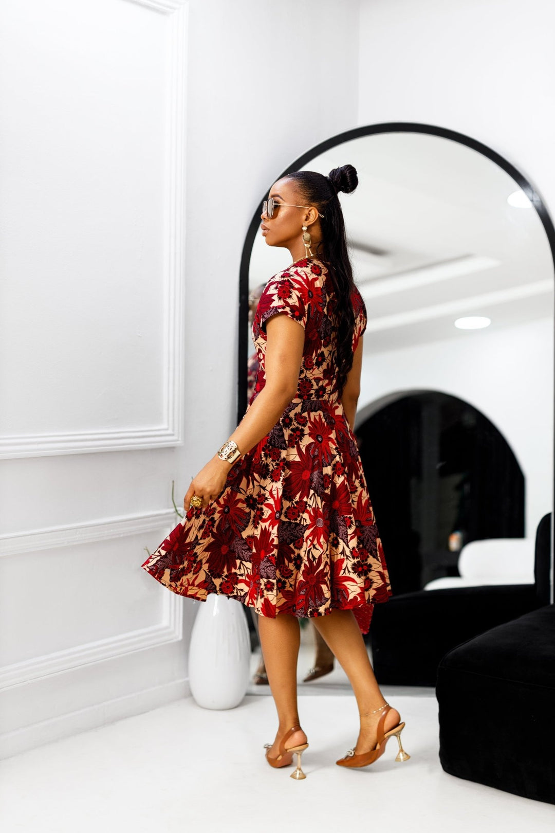 GINA AFRICAN PRINT DRESS [RED] - Especially Yours