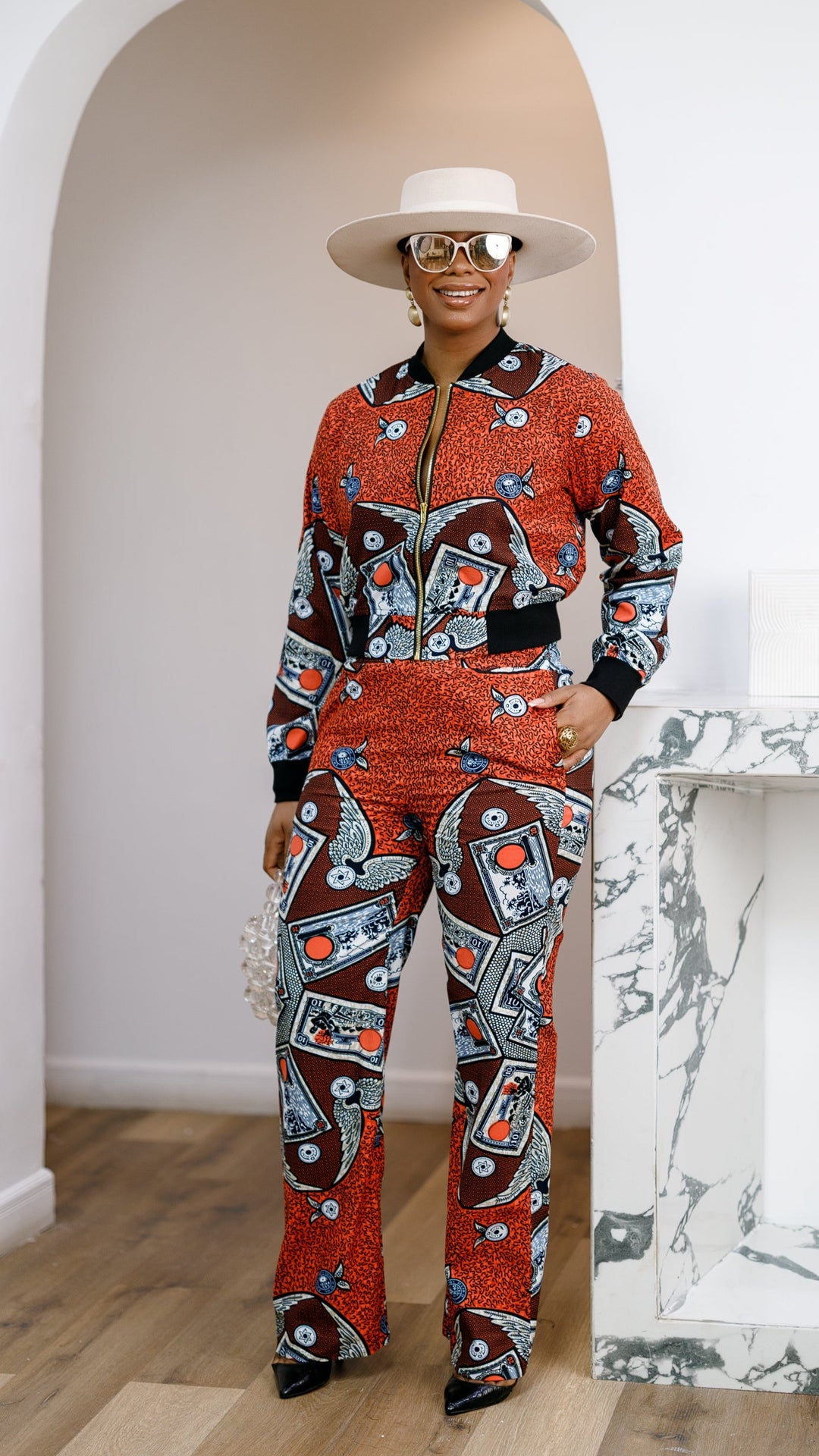 ADA AFRICAN PRINT BOMBER JACKET AND PANTS SET