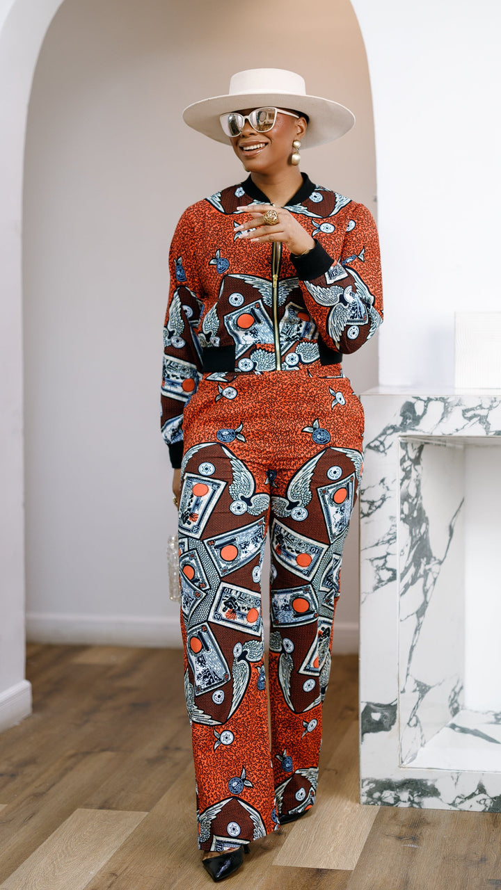 ADA AFRICAN PRINT BOMBER JACKET AND PANTS SET