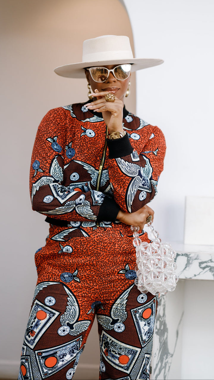 ADA AFRICAN PRINT BOMBER JACKET AND PANTS SET