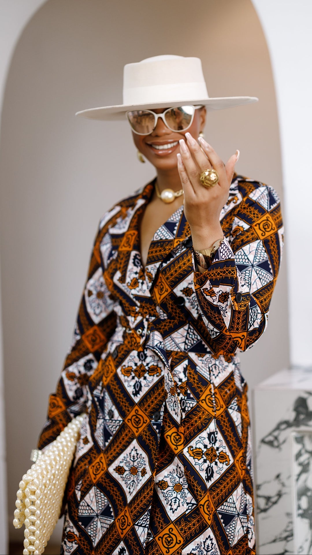 MORAYO AFRICAN PRINT TRENCH COAT DRESS [MULTICOLOR]