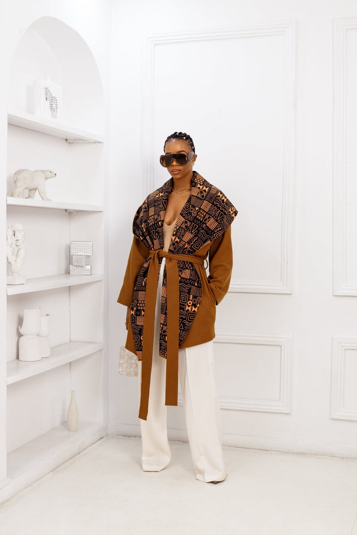 DONNA REVERSIBLE AFRICAN PRINT WOOL PONCHO - Especially Yours