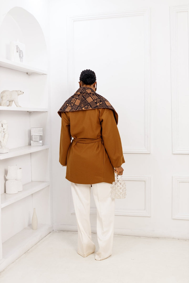 DONNA REVERSIBLE AFRICAN PRINT WOOL PONCHO - Especially Yours