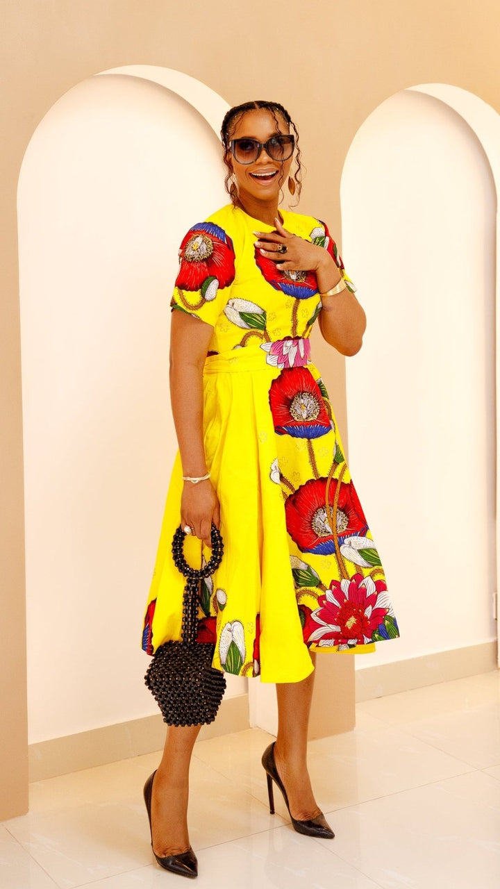 LOLADE AFRICAN PRINT FLORAL DRESS. - Especially Yours