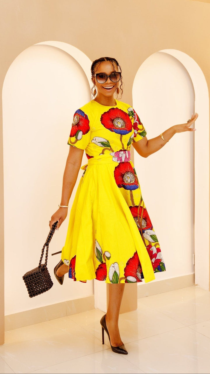 LOLADE AFRICAN PRINT FLORAL DRESS. - Especially Yours