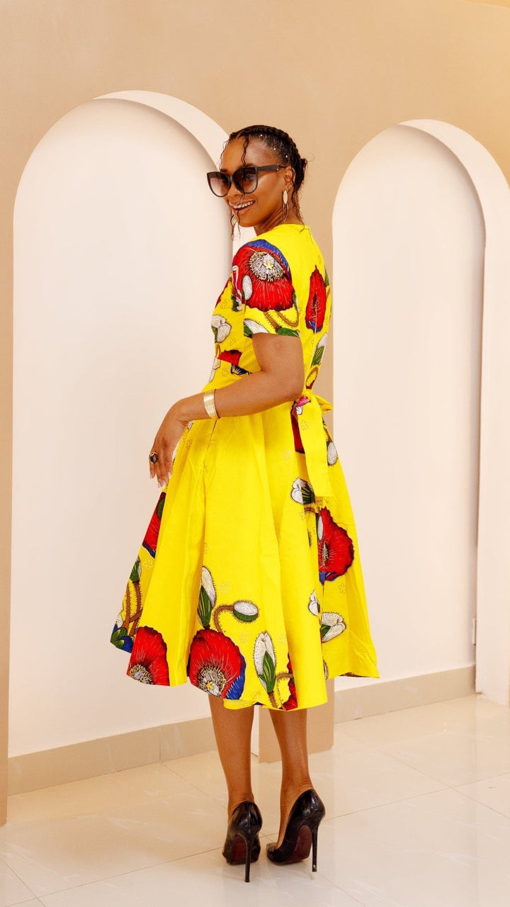 LOLADE AFRICAN PRINT FLORAL DRESS. - Especially Yours