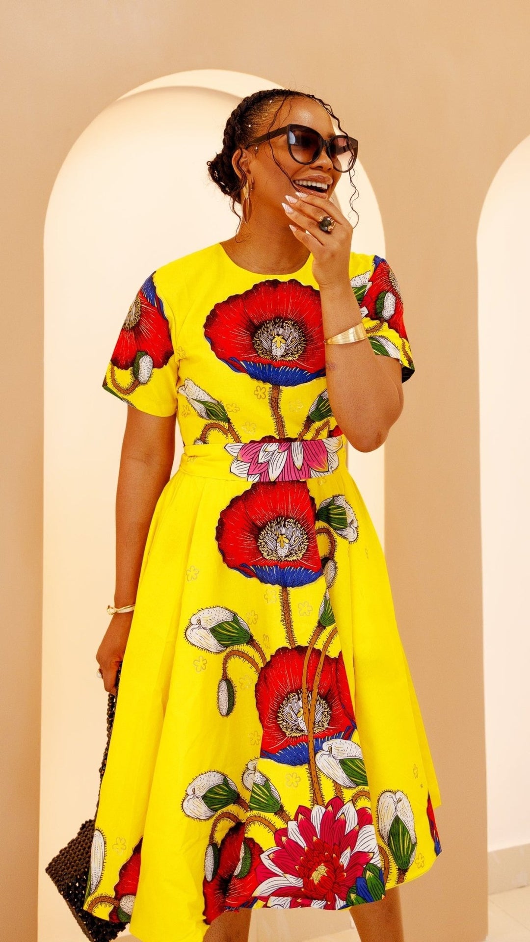 LOLADE AFRICAN PRINT FLORAL DRESS. - Especially Yours