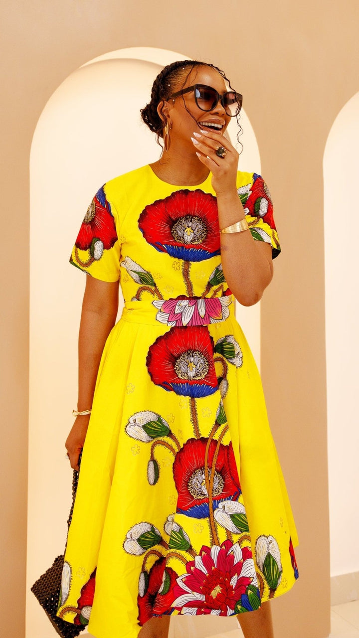 LOLADE AFRICAN PRINT FLORAL DRESS. - Especially Yours