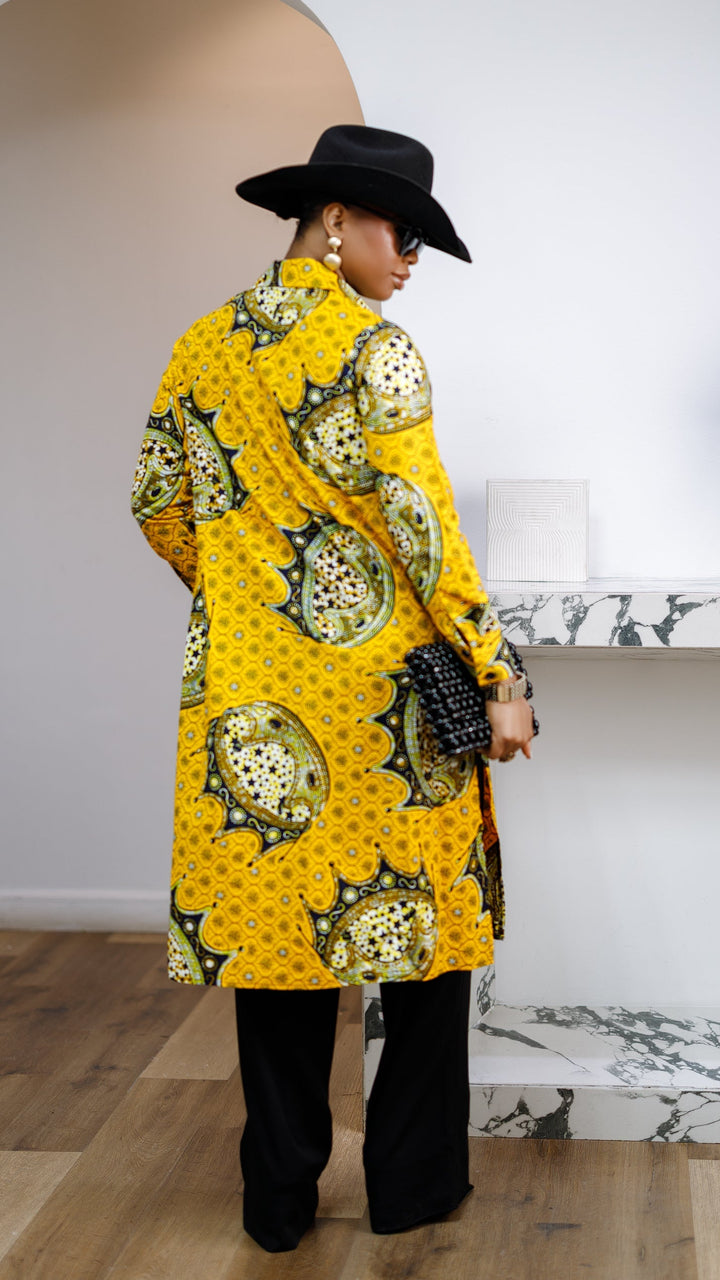RHODA AFRICAN PRINT LONGLINE SHIRT
