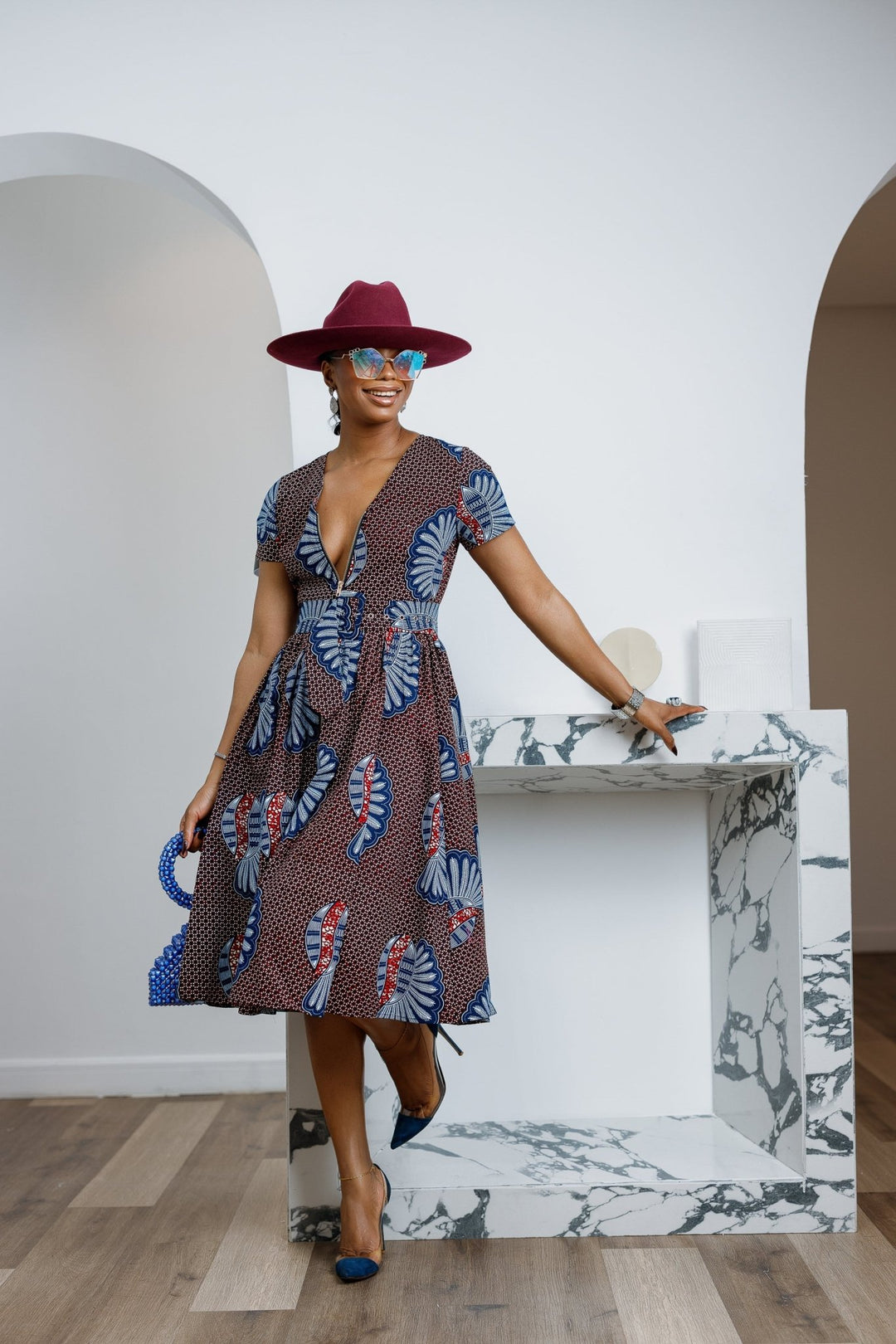 AYI AFRICAN PRINT ZIP MIDI DRESS - Especially Yours