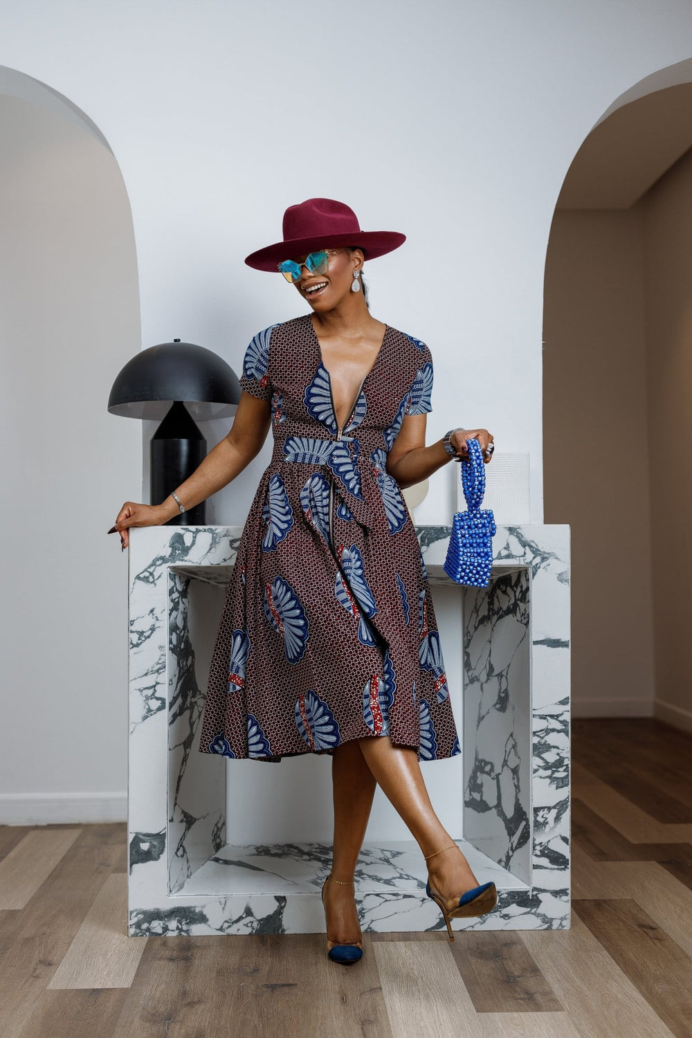 AYI AFRICAN PRINT ZIP MIDI DRESS - Especially Yours
