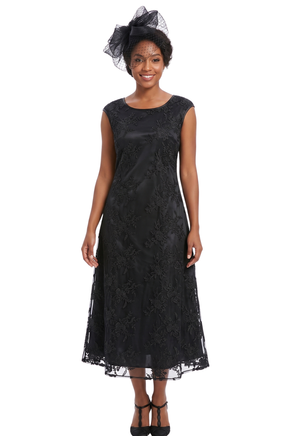 2pc Lace Dress & Hi-Lo Pull Over Lace Cape