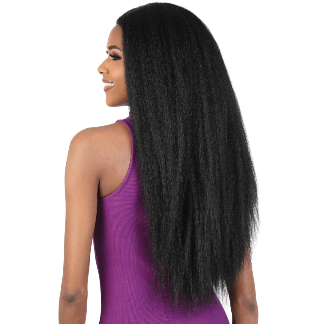 HBL.KIMIA Natural Kinky Straight Long Human Hair Blend Lace Wig - MoTown Tress - Especially Yours