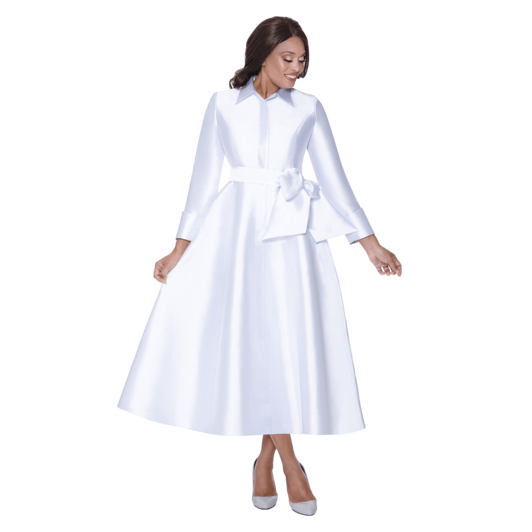 Simple Maxi Dress with Shirt Collar and Sash Belt DN100311