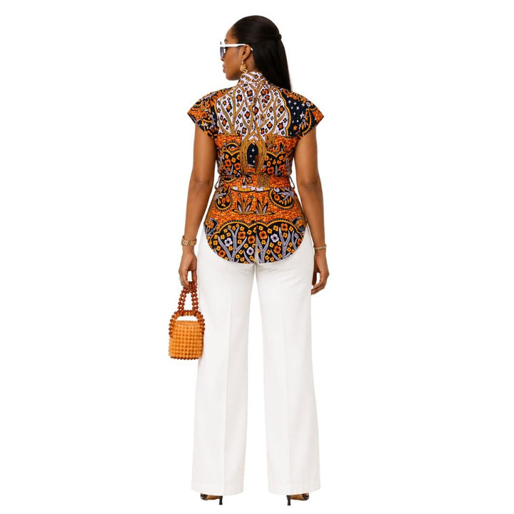 ISOKE AFRICAN PRINT TOP [ORANGE] - Especially Yours