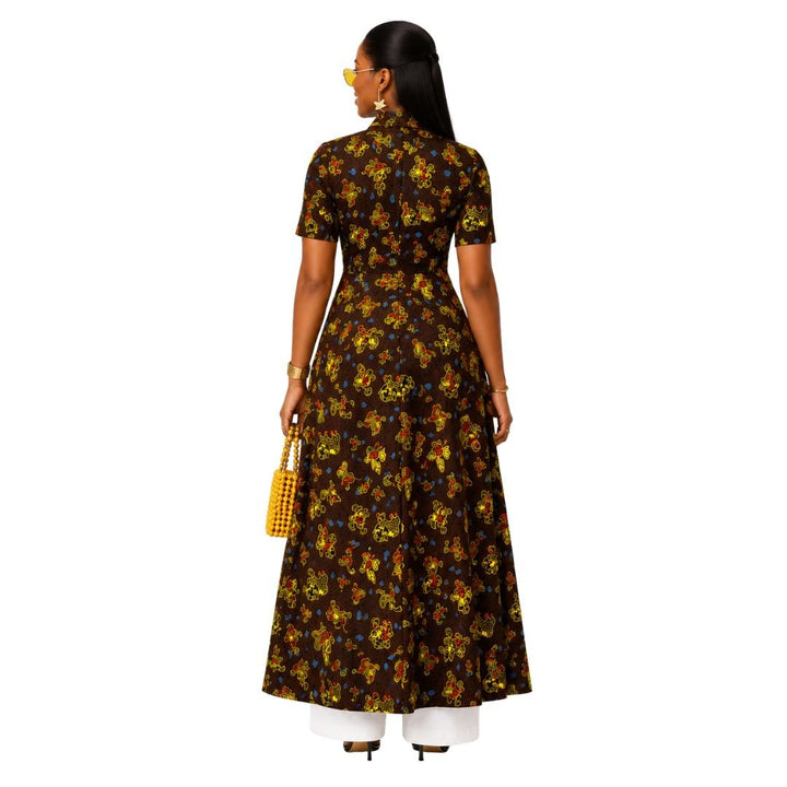 FOLA AFRICAN PRINT COLLARED ZIP FRONT TOP DRESS - Especially Yours